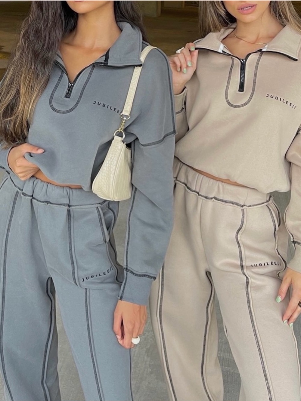 NEW Layere Jubilee Off Charcoal Inverted Stitching Sweatpants Gray Joggers Pants - Picture 1 of 16